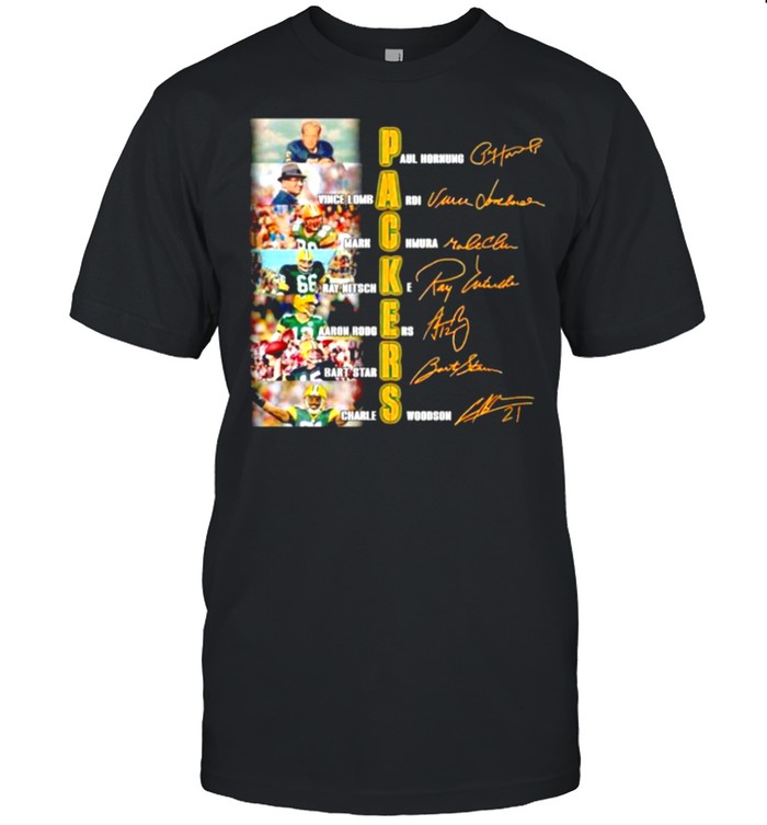 Packers Paul Hornung Vince Lombardi Mark Chmura signatures shirt Classic Men's T-shirt