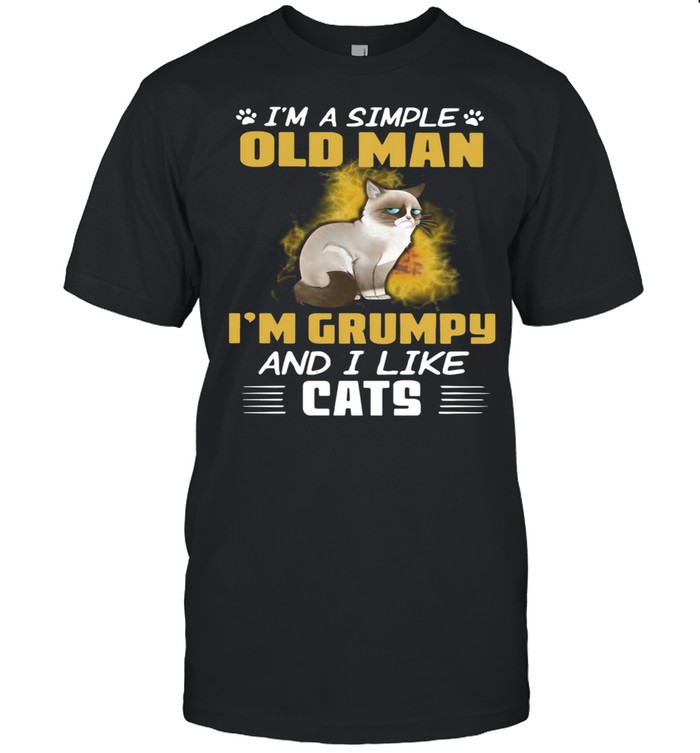 I'm A Simple Old Man I'm Grumpy And I Like Cats shirt Classic Men's T-shirt