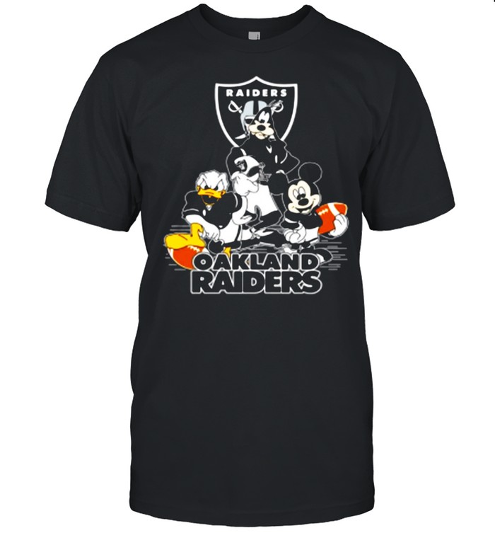 Mickey Mouse Donald Duck And Goofy With Oakland Raiders Sport shirt Classic Men's T-shirt