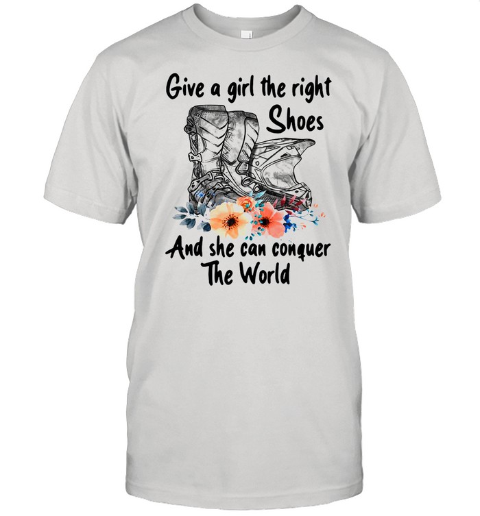 Motocross Flower Give A Girl The Right Shoes And She Can Conquer The World shirt Classic Men's T-shirt
