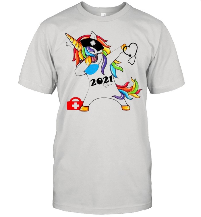 Unicorn dabbing nurse 2021 Stethoscope shirt Classic Men's T-shirt