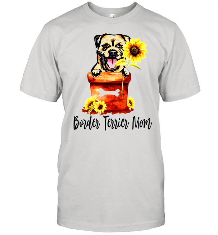 Women’s Sunflower Border Terrier Mom Dog Lover Gifts shirt Classic Men's T-shirt
