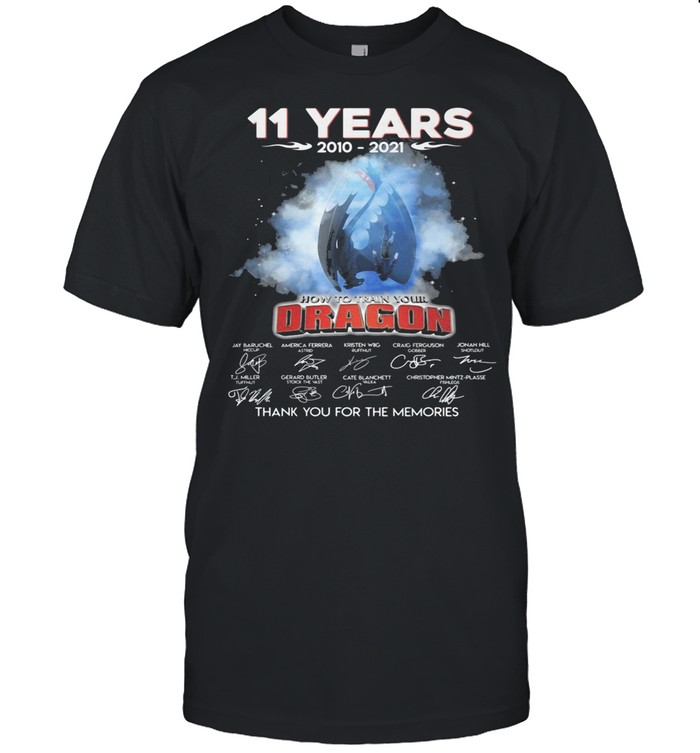 11 years 2010 2021 how ro train your Dragon signatures thank you for the memories shirt Classic Men's T-shirt