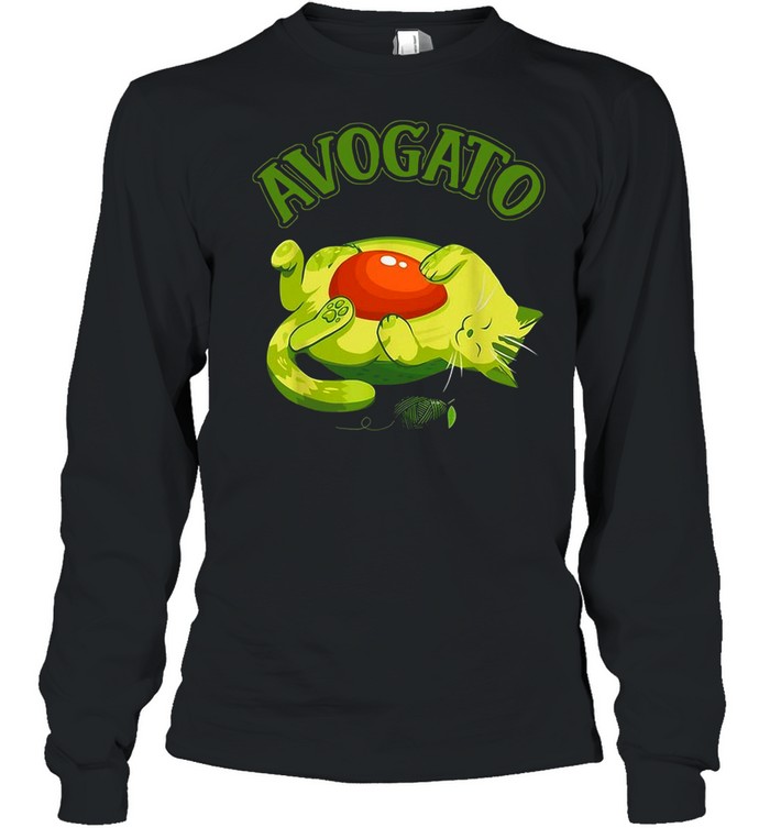 Meow Avogato Cat Avocado shirt Long Sleeved T-shirt