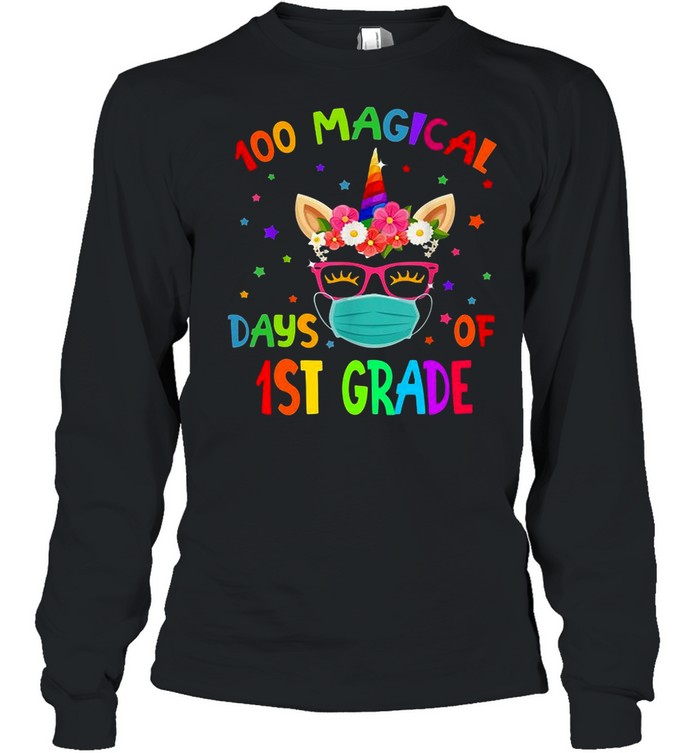 100 Magical Days Of 1St Grade School Unicorn shirt Long Sleeved T-shirt