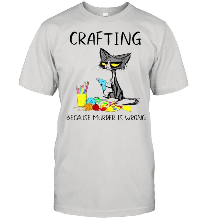 Black cat crafting because murder is wrong shirt Classic Men's T-shirt