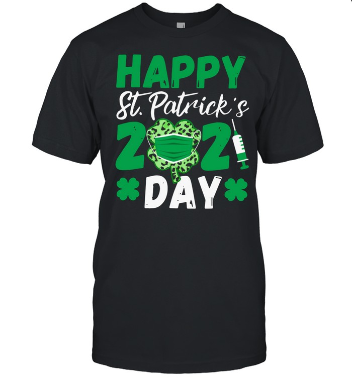 Happy St Patrick’s Day 2021 Shamrock Face Mask With Covid-19 shirt Classic Men's T-shirt