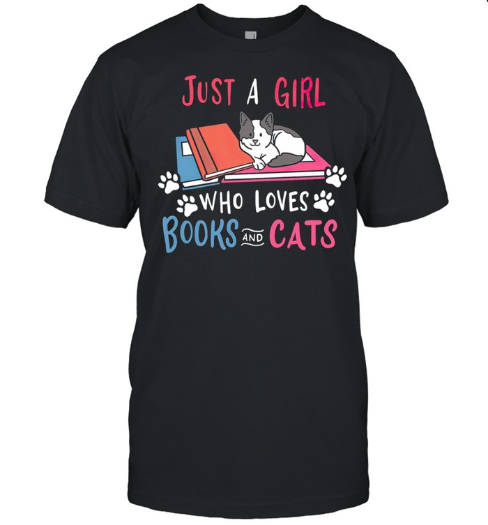 Just a girl who loves books and cats shirt Classic Men's T-shirt