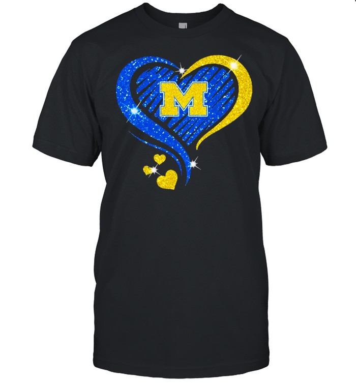 Michigan Wolverines Football Heart Diamond  Classic Men's T-shirt