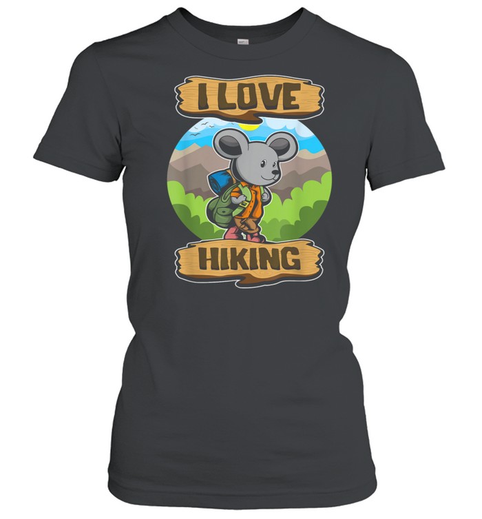 I Love Hiking Hiker Animals Wanderer Mouse shirt Classic Women's T-shirt