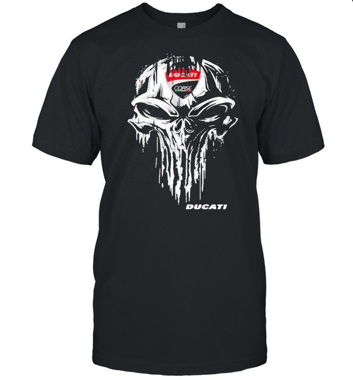 Punisher Skull With Ducati Car Logo  Classic Men's T-shirt