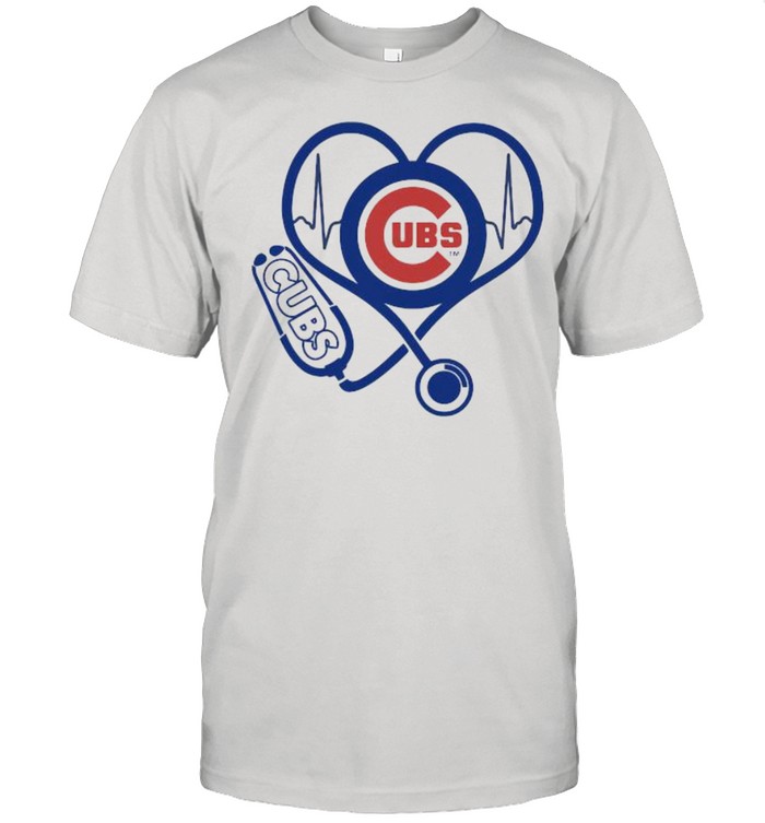 Lover Chicago Cubs Football Heart Beat Logo Cubs  Classic Men's T-shirt