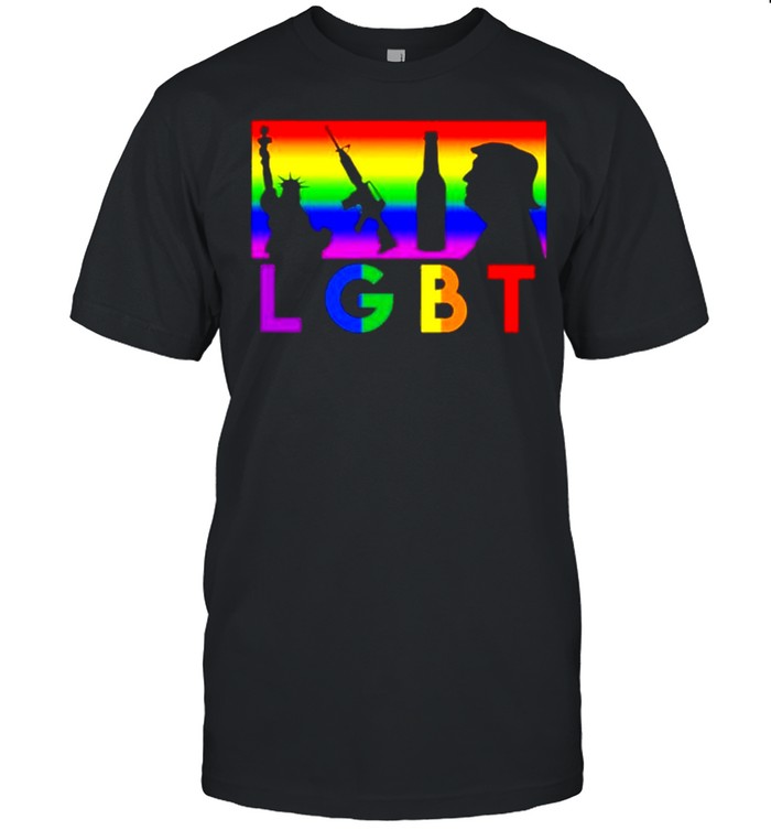 LBGT Liberty Guns Wine And Trump Rainbow Color shirt Classic Men's T-shirt