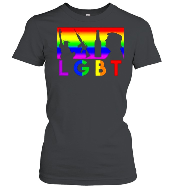LBGT Liberty Guns Wine And Trump Rainbow Color shirt Classic Women's T-shirt