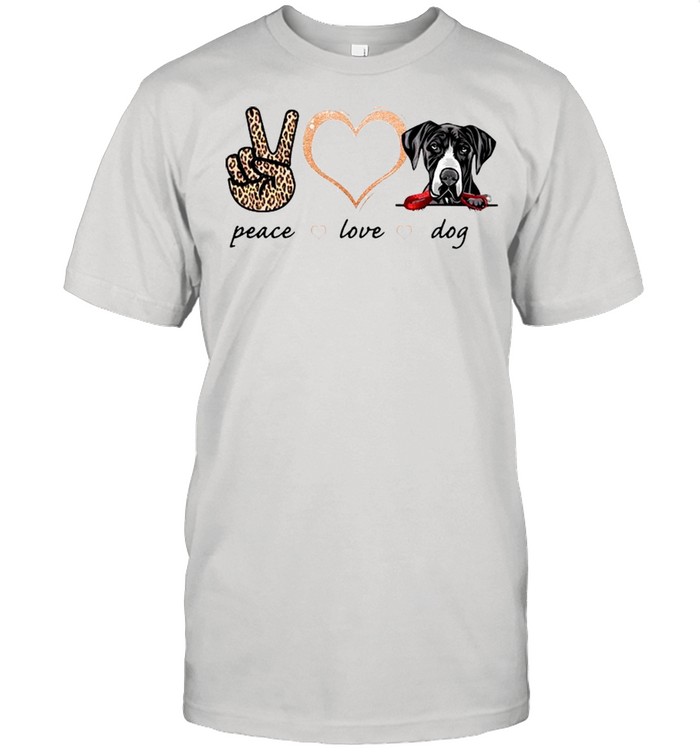 Peace Love Great Dane Dog shirt Classic Men's T-shirt