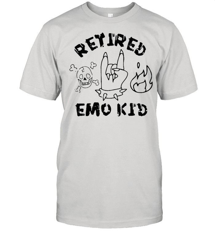 Retired skull demons hand fire emo kid shirt Classic Men's T-shirt