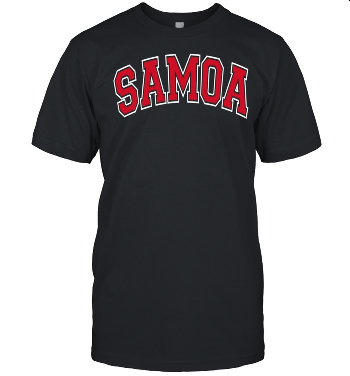 Samoa Varsity Style Red Text shirt