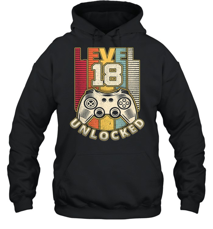 18 Geburtstag Level 18 Jahre retro Gamer Geschenk shirt Unisex Hoodie