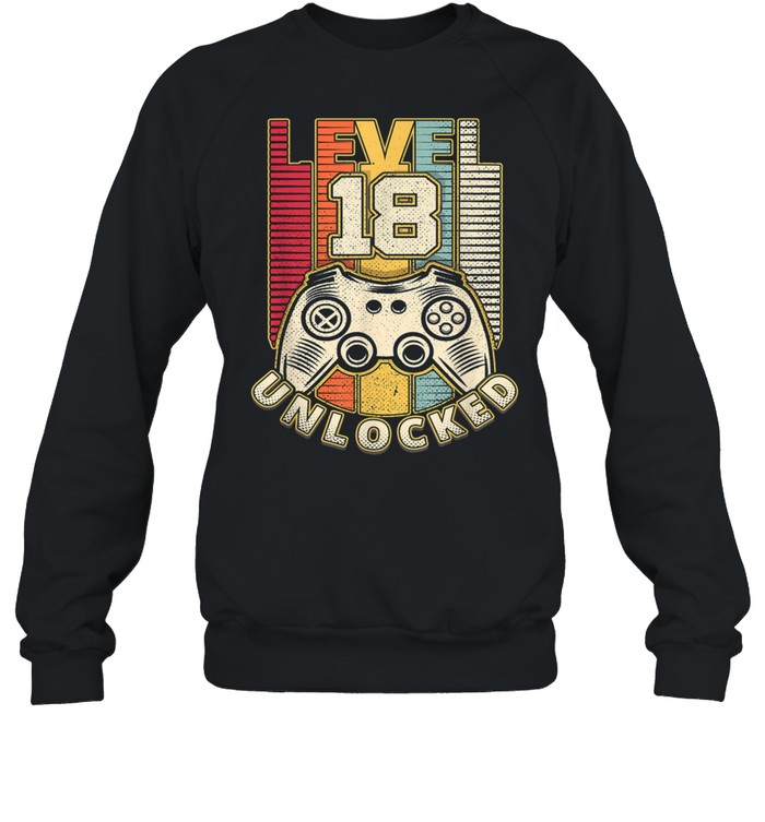 18 Geburtstag Level 18 Jahre retro Gamer Geschenk shirt Unisex Sweatshirt