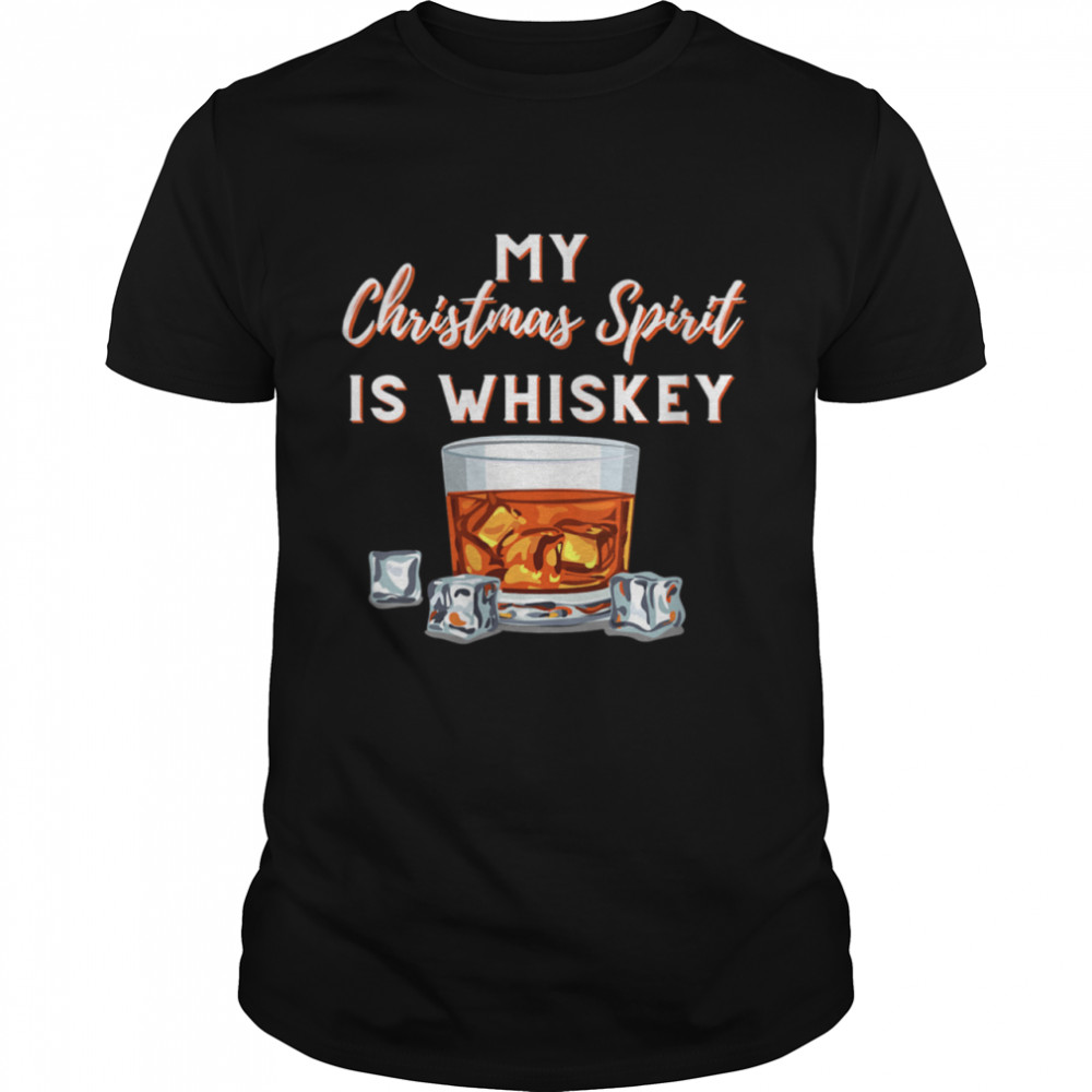 Christmas Spirit Adult Humor Bourbon Whiskey  Classic Men's T-shirt