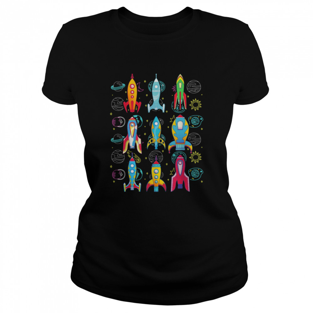 Rakete Weltraum Planeten Zukünftiger Astronaut shirt Classic Women's T-shirt