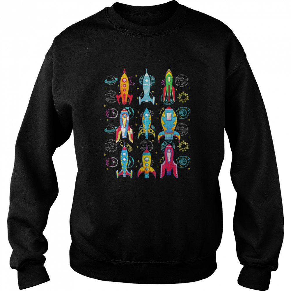 Rakete Weltraum Planeten Zukünftiger Astronaut shirt Unisex Sweatshirt