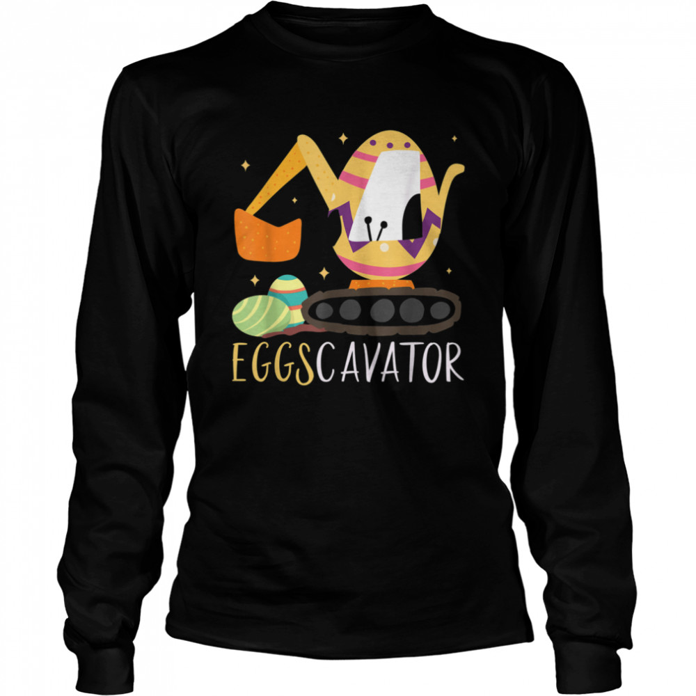 Eggscavator Excavator Easter Boys Girls  Long Sleeved T-shirt