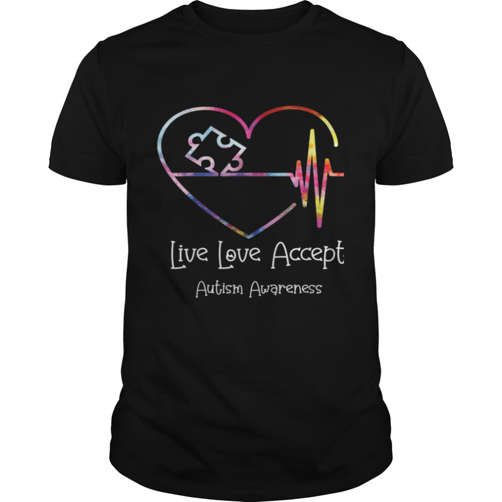 Live Love Accept Autism Awareness Family Matching Apparel shirt Classic Men's T-shirt