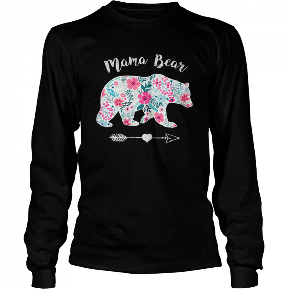 Mama 02 Bear Matching Family Bear Mothers Day  Long Sleeved T-shirt