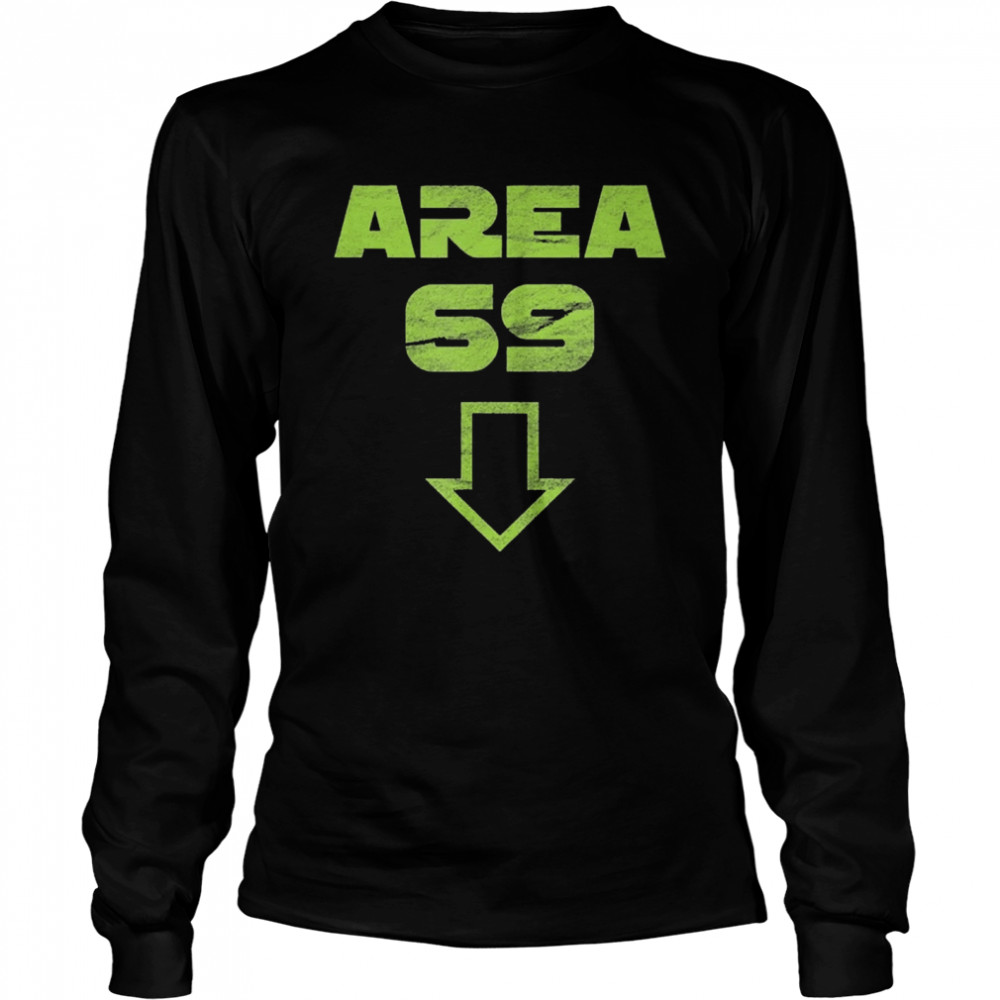 Area 69 meme futuristic style shirt Long Sleeved T-shirt