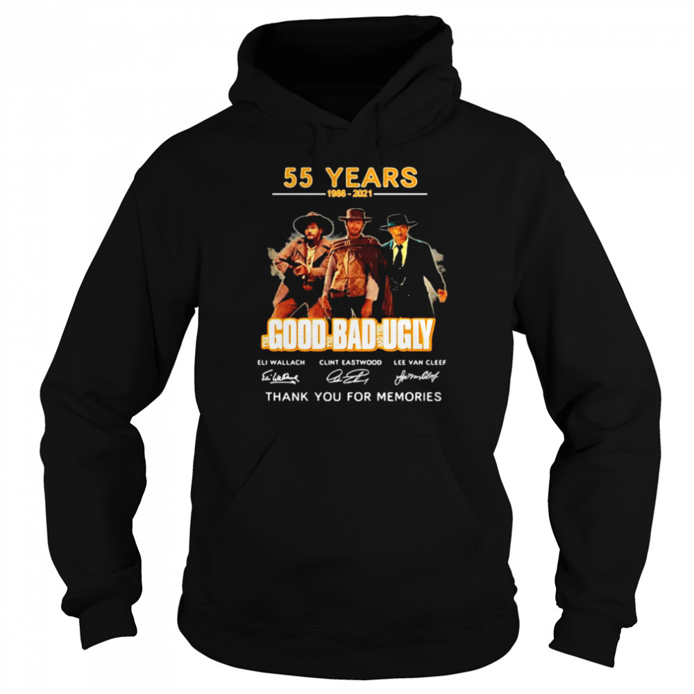 55 Years 1966 2021 Good Bad Ugly Thank You For The Memories Signature  Unisex Hoodie