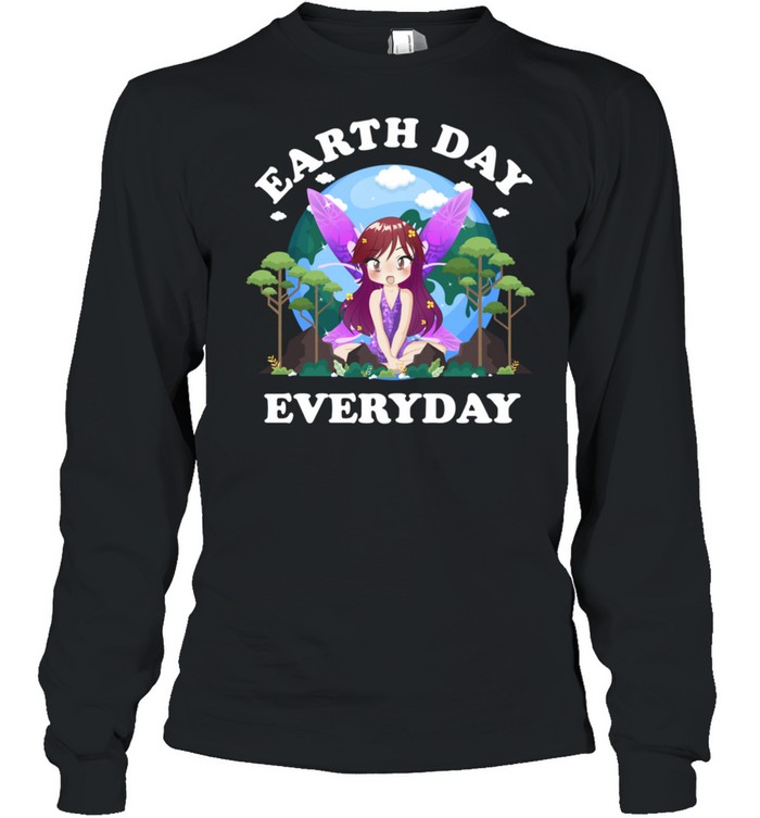 Earth Day Everyday Pixie Fairy Peace Love Planet and Animals  Long Sleeved T-shirt