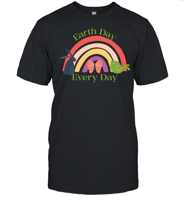 Earth Day Everyday Rainbow Bunny Bird Butterfly  Classic Men's T-shirt