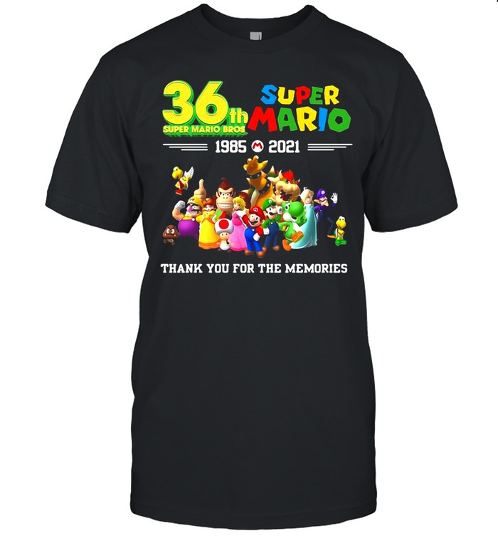 Super Mario 36th Bros 1985-2021 Thank You For The Memories T-shirt