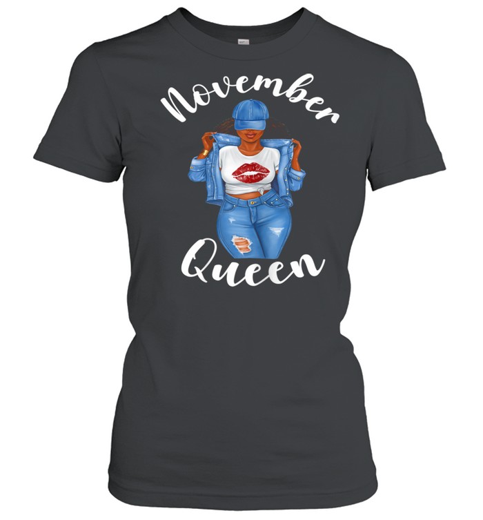 African American November Queen Mothers Day Mom Lips Sassy  Classic Women's T-shirt