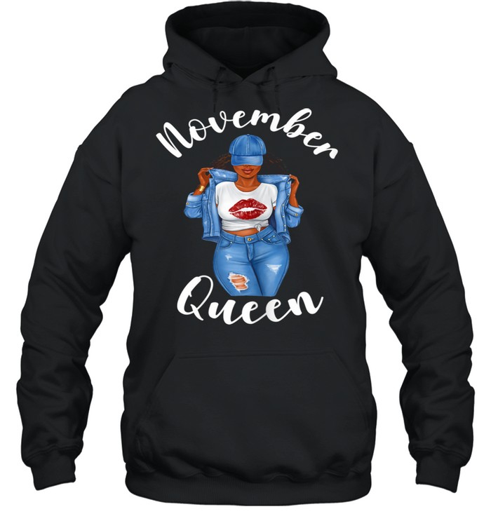 African American November Queen Mothers Day Mom Lips Sassy  Unisex Hoodie