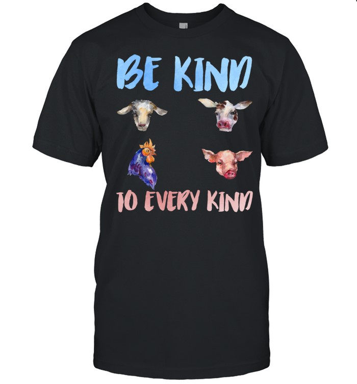Be Kind To Every Kind Vegan Vegetarian Watercolor Animals Shirt