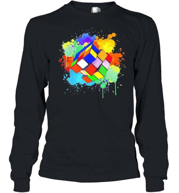 Cool rubik rubix rubics player cube watercolor lovers shirt Long Sleeved T-shirt