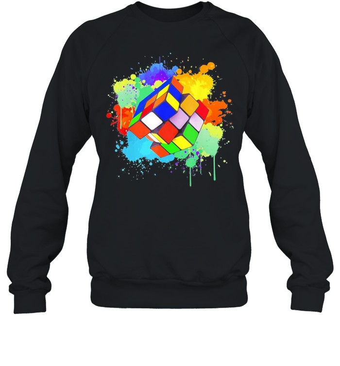 Cool rubik rubix rubics player cube watercolor lovers shirt Unisex Sweatshirt
