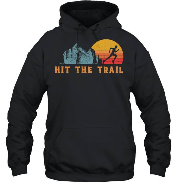 Hit the Trail Runner Retro Style Vintage Running Langarmshirt shirt Unisex Hoodie
