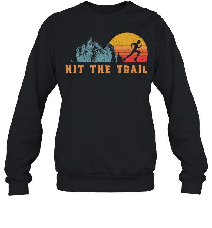 Hit the Trail Runner Retro Style Vintage Running Langarmshirt shirt Unisex Sweatshirt