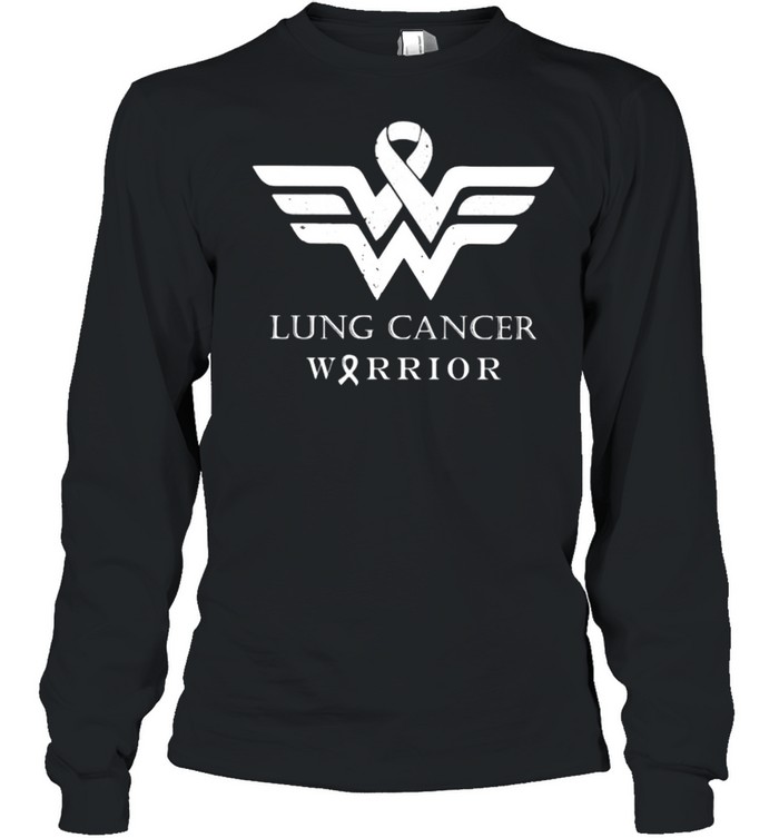Lung Cancer Warrior Wonder Woman Logo  Long Sleeved T-shirt