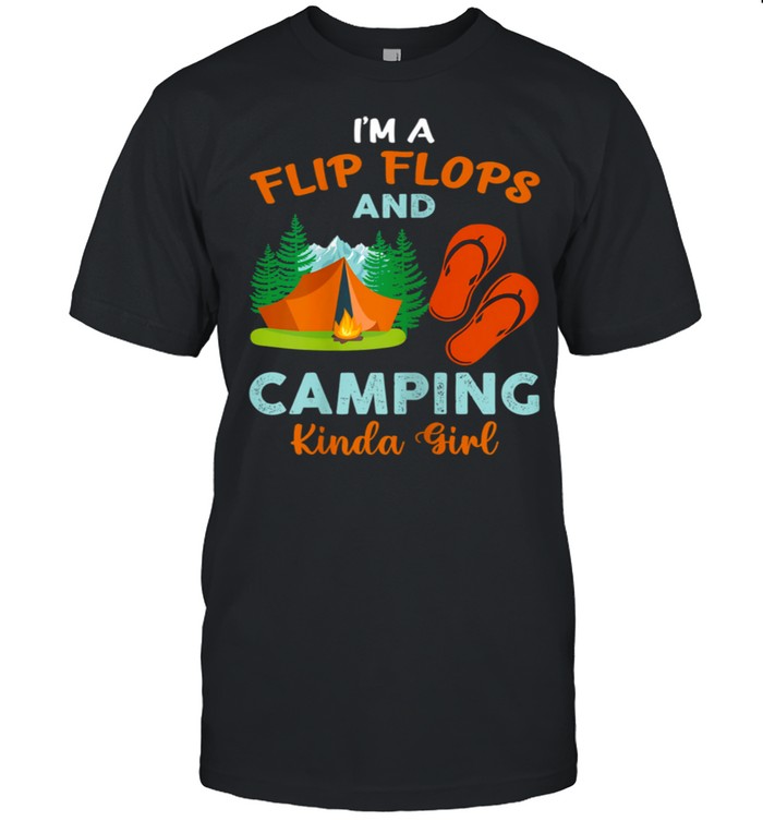 Retro I'm A Flip Flops And Camping Kinda Girl Camping Trees shirt Classic Men's T-shirt