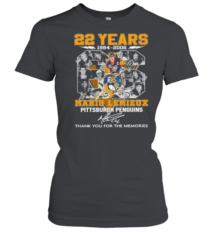 22 Years 1984 2006 The Mario Lemieux Pittsburgh Penguin Signature Thank You For The Memories shirt Classic Women's T-shirt