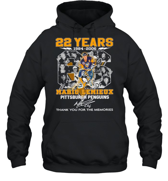 22 Years 1984 2006 The Mario Lemieux Pittsburgh Penguin Signature Thank You For The Memories shirt Unisex Hoodie