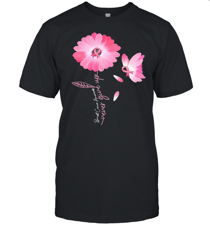Daisy Flower Breast Cancer Never Give Up  Classic Men's T-shirt