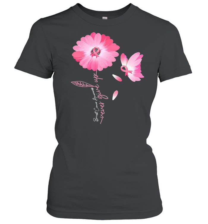 Daisy Flower Breast Cancer Never Give Up  Classic Women's T-shirt