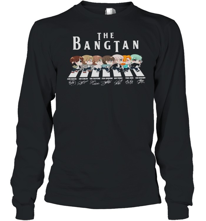 The Bangtan BTS Chibi Abbey Road Signatures shirt Long Sleeved T-shirt