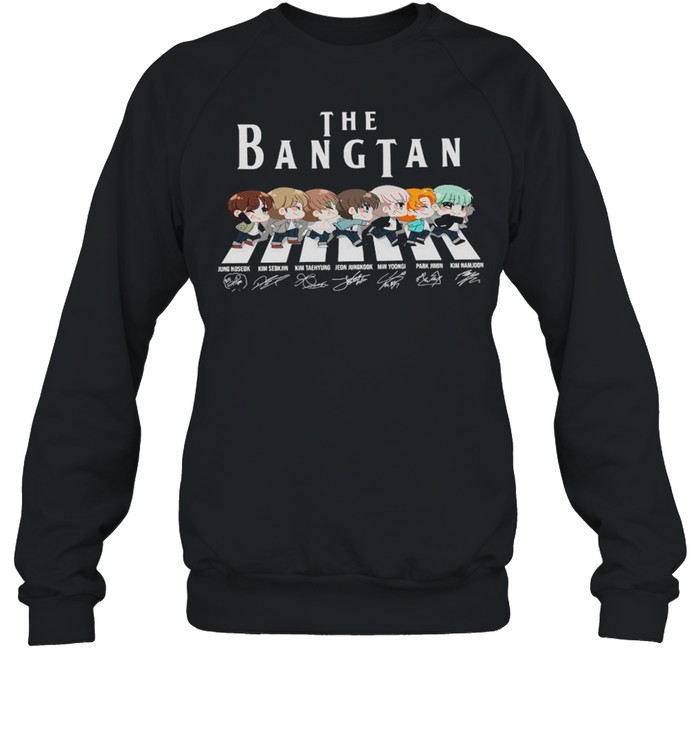 The Bangtan BTS Chibi Abbey Road Signatures shirt Unisex Sweatshirt
