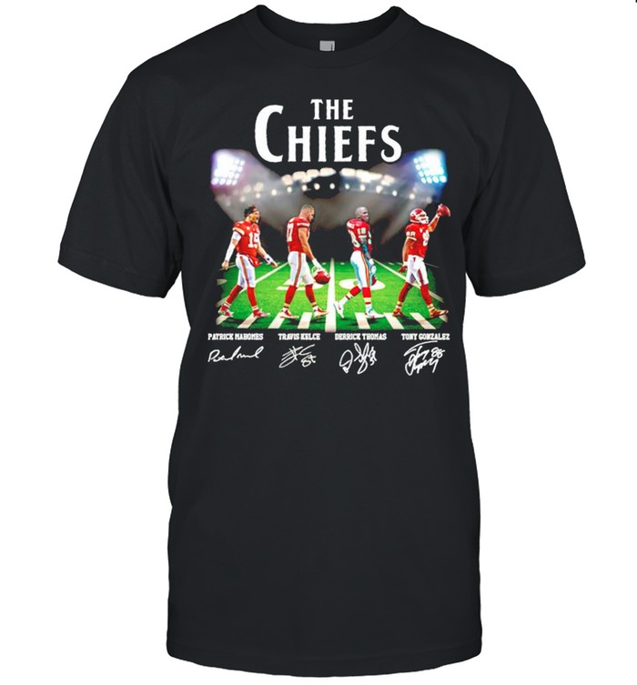 The Chiefs players mashup The Beatles Abbey Road shirt